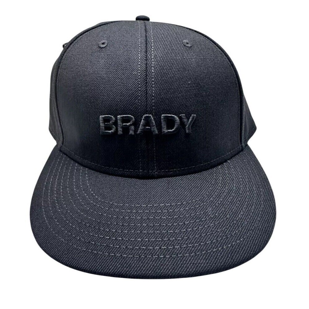 Tom Brady Brand Fitted Hat Cap Black 59 cm Logo NEW WITH TAGS